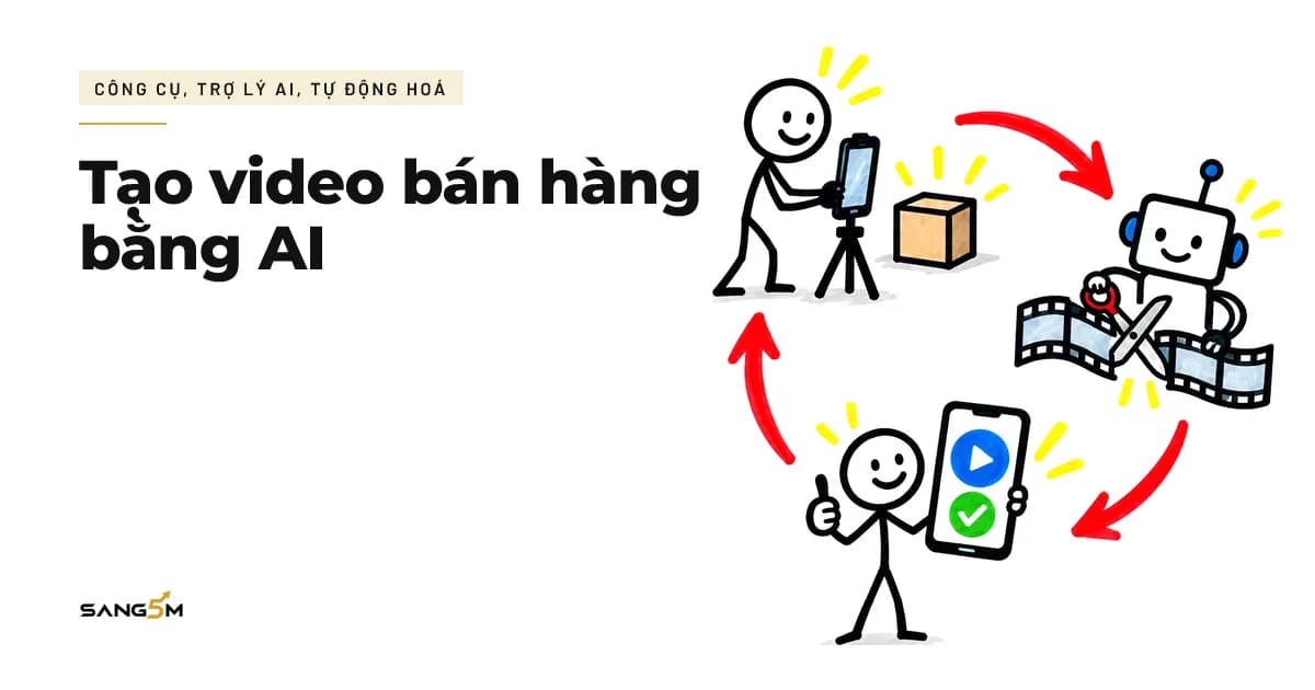 Vòng ba bước: người quay sản phẩm, trợ lý AI cắt phim, người xem lại rồi duyệt