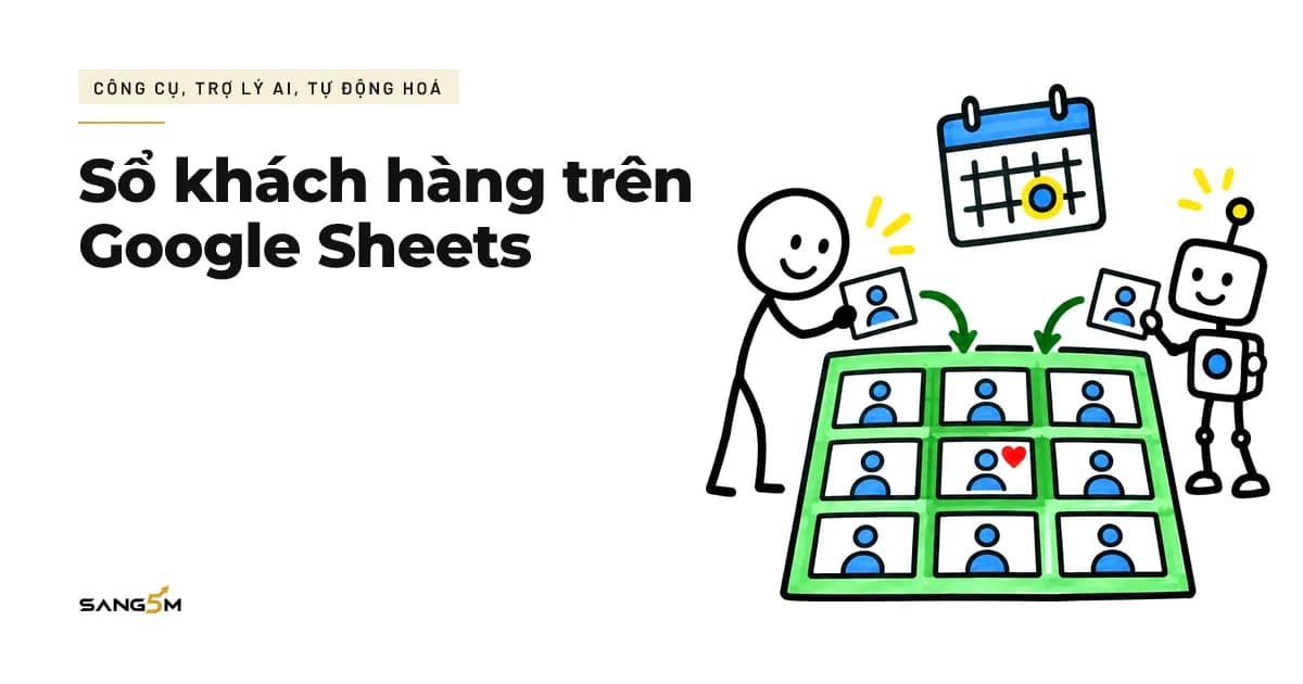 Người và trợ lý AI cùng xếp thẻ khách vào bảng chín ô xanh, phía trên có tờ lịch khoanh ngày hẹn
