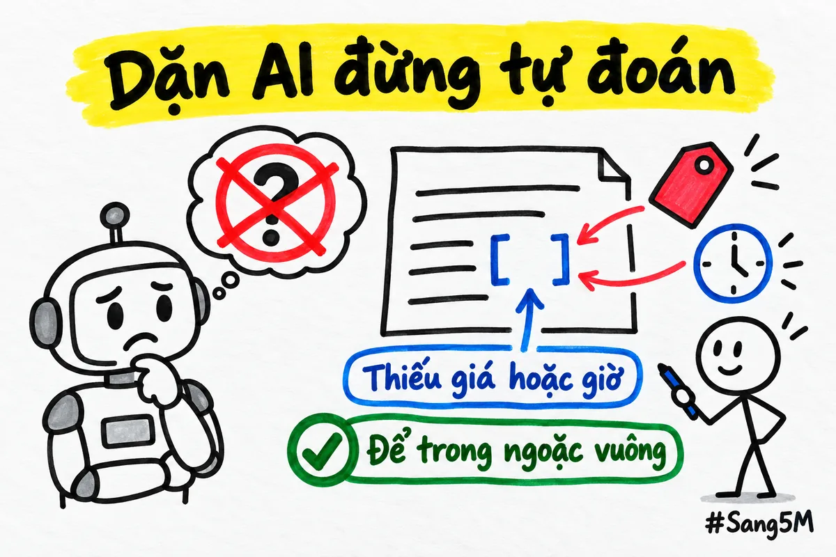 Người bán dặn robot AI để trống chỗ thiếu giá hoặc giờ thay vì tự đoán số.