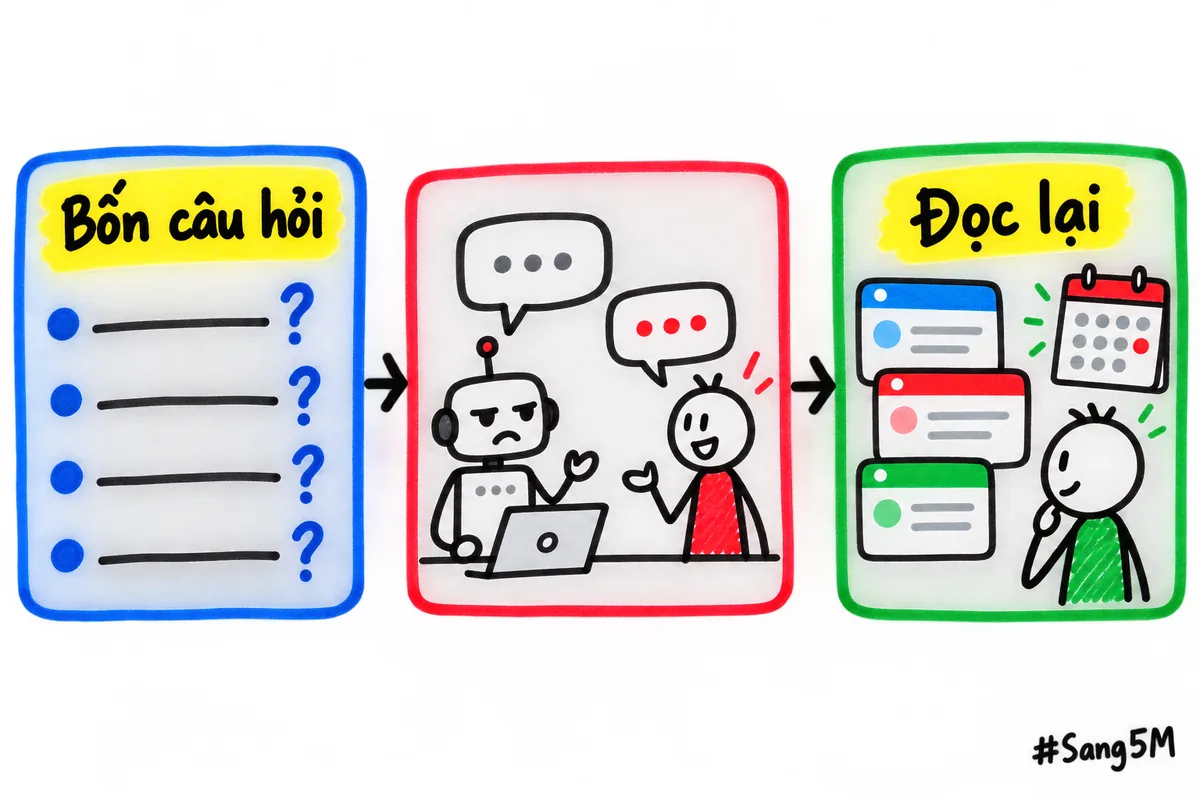 Ba việc luyện kỹ năng bán hàng online trong tuần: bốn câu hỏi viết sẵn, đóng vai khách chê đắt, đọc lại.