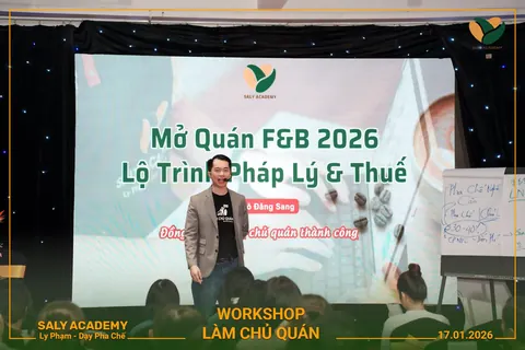Hồ Đăng Sang làm diễn giả chủ đề Mở quán F&B 2026 tại workshop Làm chủ quán